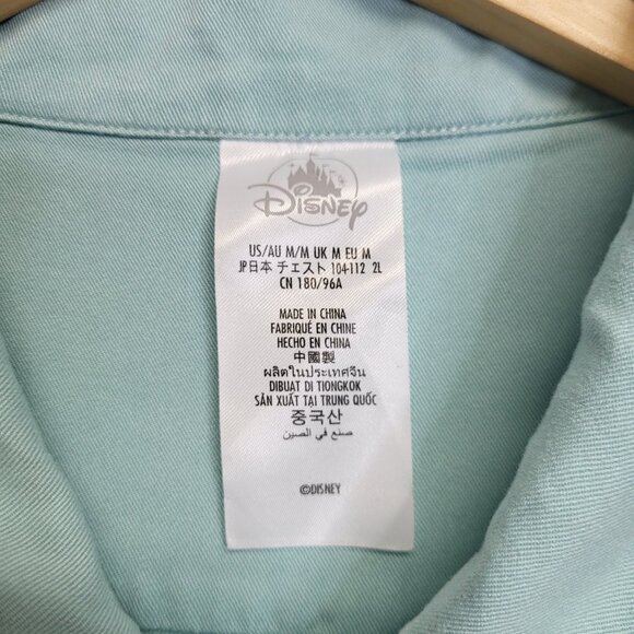 Disney Shirt Adult Medium Teal Old Key West Resort Button Down Camp Distressed - Picture 9 of 10